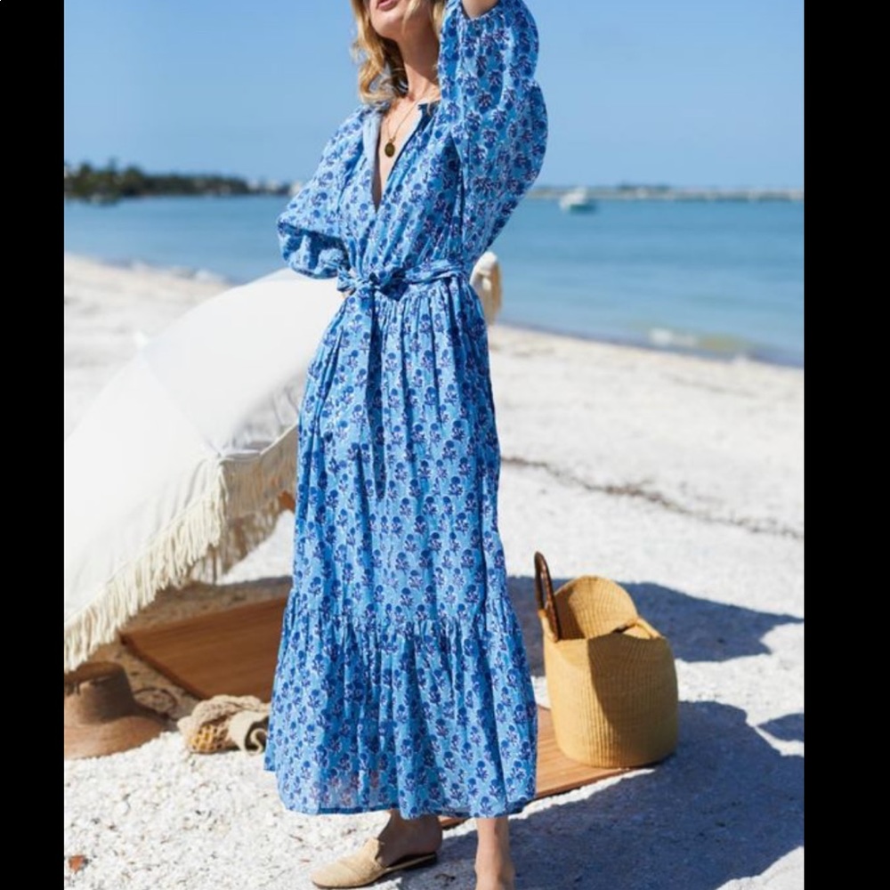 Emerson Fry Blue Floral Maxi Dress